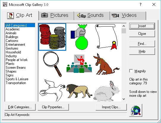 Get Clip Art Clip Gallery 3 0 For Office 97 Working With Windows 10 Dan S Things