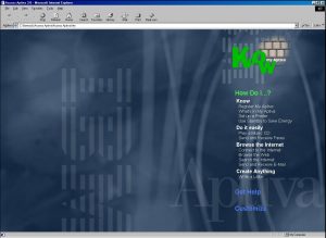 The Access Aptiva Software open in Internet Explorer 5.